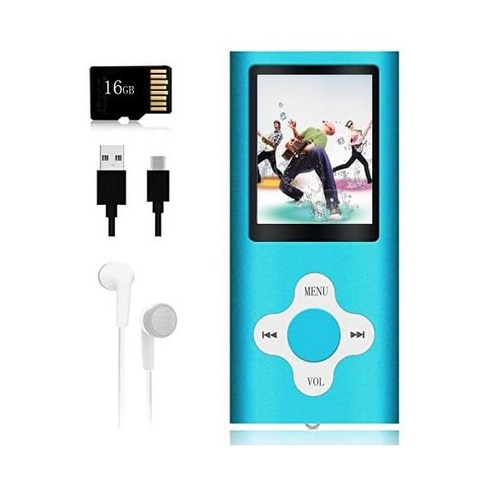 MP3 플레이어 음악 16GB 메모리 카드 포함 휴대용 디지털 플레이어비디오음성 녹음기FM 라디오전자책 리더기사진 뷰어1.8인치 ...