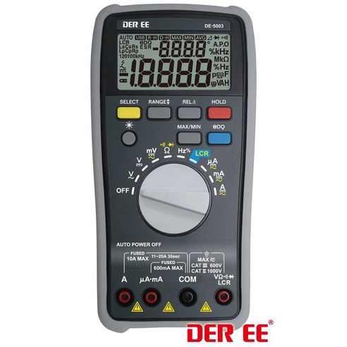 台製 DER EE DE-5003 數位萬用電錶 LCR功能 雙顯示6000位數 工業用電表, 1個 - 優惠推薦 | Coupang 酷澎
