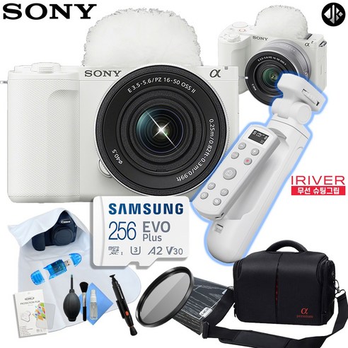 [리뷰이벤트] 소니 ZV-E10M2 화이트+ E PZ 16-50mm II + 브이로그 패키지 (아이리버 OLED 무선 슈팅그립 + 256GB + 슬림MCUV 필터 + 카메라가방)