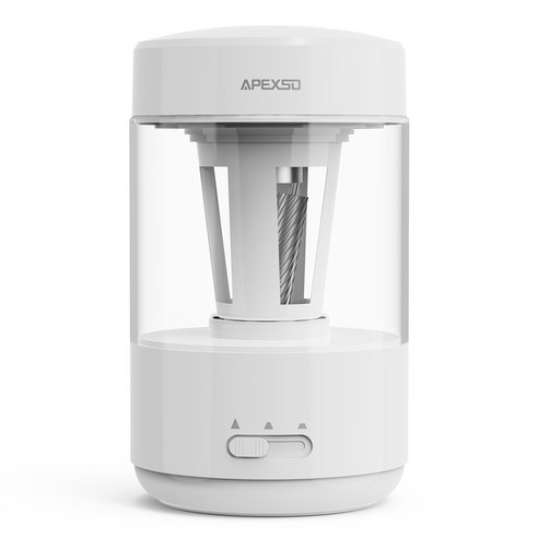 APEXSO 자동상승 연필깎이 스마트 전동연필깎이 3단계 자동연필깍이 올인원 C타입 충전 무선, 1개, 흰색