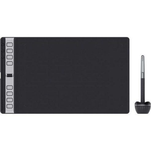 2023 HUION Inspiroy 2 대형 드로잉 태블릿 스크롤 휠 포함 10x6인치 아트 3세트 8개 맞춤 키 배터리 없음 스타일러스 드로잉용 그래픽 디자인 맥 작업 PC, Black, Large