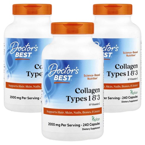 닥터스베스트 콜라겐 타입 1 앤 3 500mg 캡슐, 240정, 3개