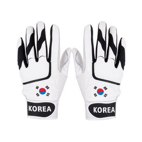 업셋 국가대표 태극기 양피 배팅장갑, 1세트, 코리아로고_블랙
