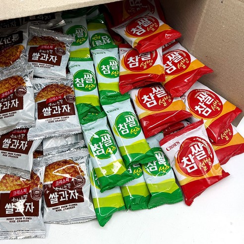 쌀과자 3종 참쌀선과 30개+참쌀설병 30개+허니눈꽃쌀과자 30개 총 90개 (개별포장) 대용량