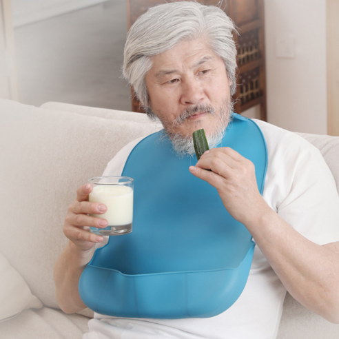 솔레르 흘림방지 어른턱받이, 블루, 1개