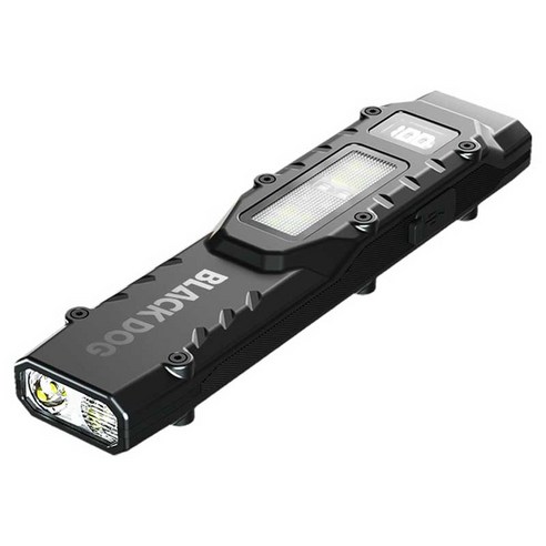 BLACKDOG 나이트 블레이드 R1 전술 포켓 초슬림 휴대용 손전등 배터리형 CBD2550ZM019, 1개, 블랙