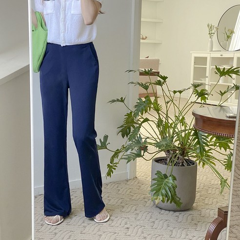 앤샵 여성용 쿨원단 여름 슬랙스 매일입는 롱기장 부츠컷 밴딩 스판 슬랙스(2color)/~2XL 빅사이즈/당일출고