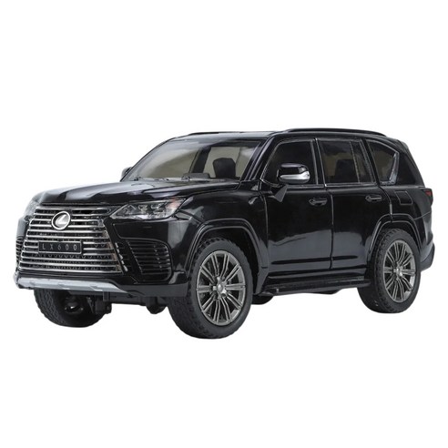 마이카 다이캐스트 합금 1:24 렉서스 LX600 모델 럭셔리 SUV 자동차 모형 피규어 장식, 1개, 색상_블랙