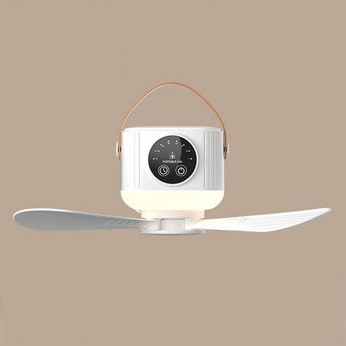 무선 캠핑 실링팬 타프 천장용 거치대 겸용 선풍기 LED 조명등 대용량 배터리 7200mAh, D01 화이트
