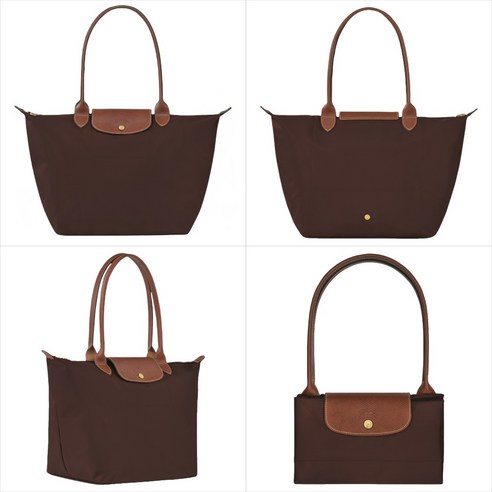 세련된 네이비 색상의 실용적인 롱샴 르 플리아쥬 숄더백