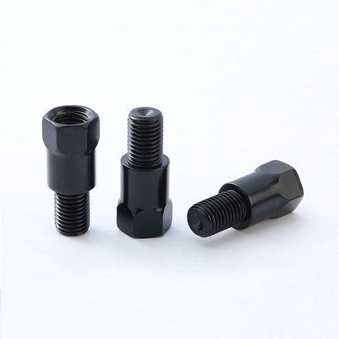 우리파파 오토바이 백미러 연장볼트 사이드 미러 볼트 10mm 블랙 중볼트 - 10내부(정)+10나사(정), 1개