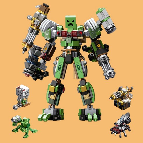 크리퍼 좀비 몬스터 4in1 합체 로봇 호환블럭 세트 538pcs, 1개