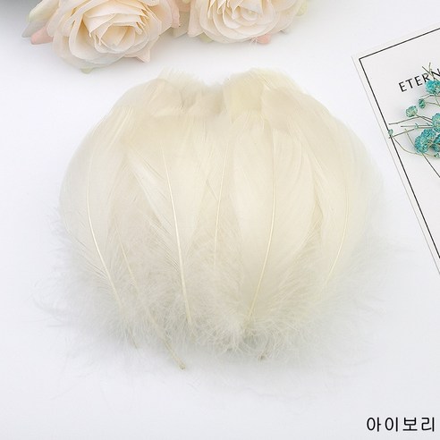 드림캐쳐 DIY 공예용 거위 깃털, 아이보리