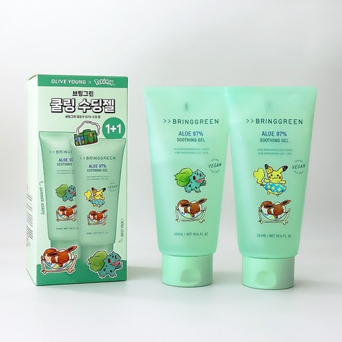 브링그린 알로에 97% 수딩젤, 2개, 300ml