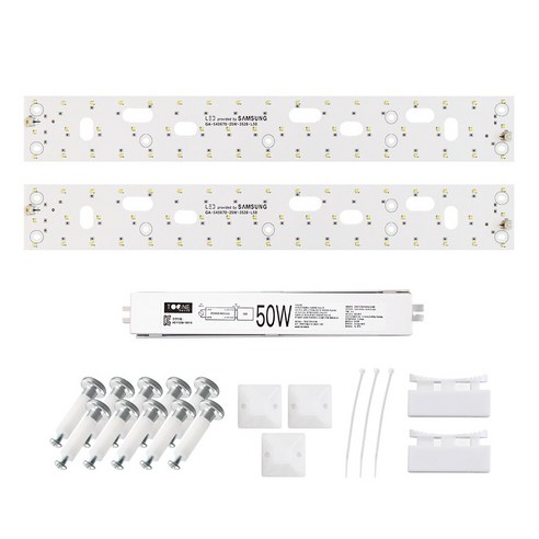 투원라이팅 가정용 삼성 칩 LED 조명 모듈 등 교체 세트 거실등 주방등 540x70mm 2장 50W, 보급형/SA등급(3528칩), 1개, 주광색