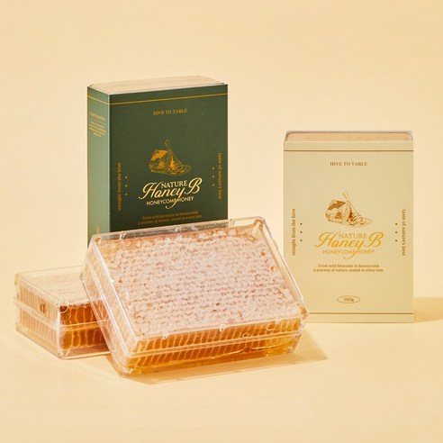 네이처 허니비 벌집꿀 허니콤 자연벌꿀 밀랍벌집꿀 500g, 1개 맛있게 먹은 솔직 후기 - 상품 이미지 1