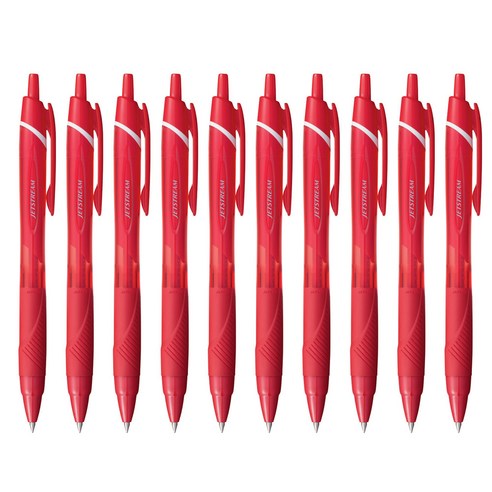 유니볼 유니 제트스트림 단색 볼펜 10자루 0.5 (SXN-150-05) (150C), 레드