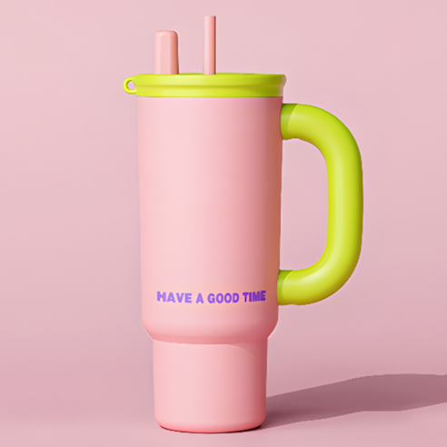 Richmagic 텀블러 대용량 316 스텐 보온 보냉 빨대, 1개, 700ml, 핑크색