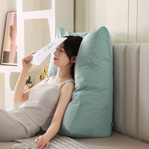 코잠 더 넓고 긴 롱 삼각쿠션 등받이 쿠션 허리 등쿠션 쇼파 침대 등받이, 민트