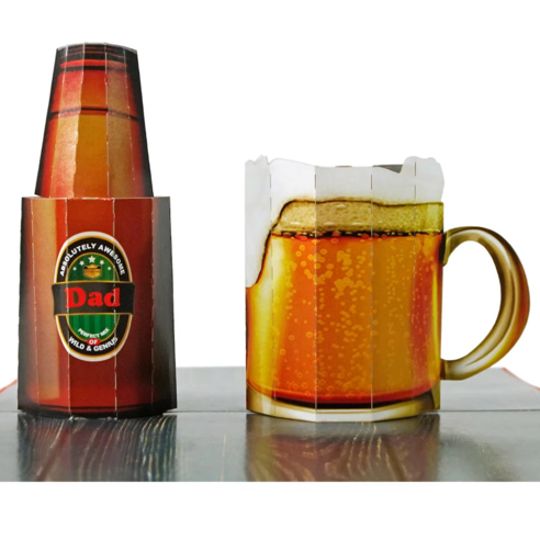 올데이해피 어버이날 아빠 감사 3D 입체 감사 카드, 1개, 맥주