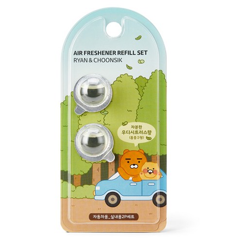 카카오프렌즈 차량용방향제 송풍구형 정품 리필 2개입 이미지 2