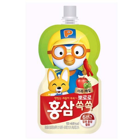 뽀로로 홍삼쏙쏙 사과매실 100ml, 1개