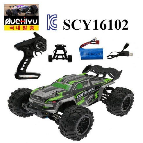 SCY-16102 Rc카 오프로드 4WD LED 조명 50KM 고속 몬스터 트럭 트러기, 1개