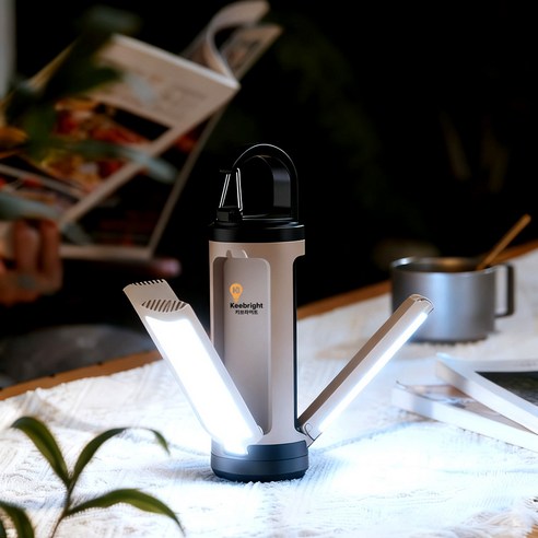 Keebright 3in1감성 캠핑랜턴 3000mAh IP65방수 접이식 무드등 차박 비상조명 이미지 3