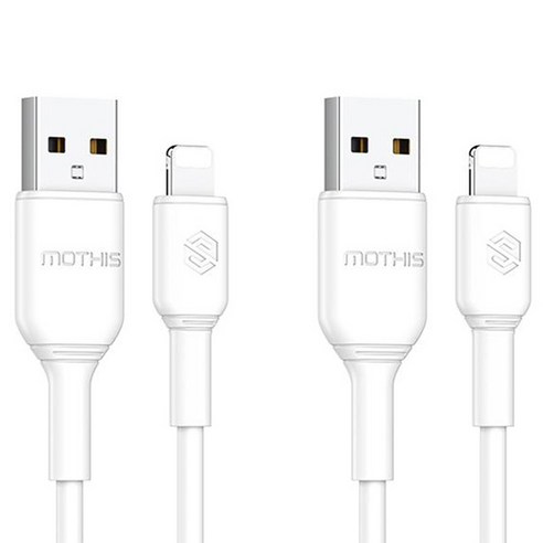 이안 8핀 고속충전 케이블, 2개, 화이트, 1m