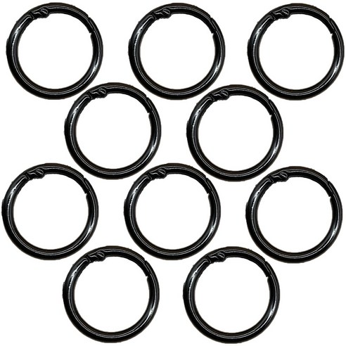 원터치 오픈 33mm 오링 고리 키오링 키링 열쇠고리 부자재 가방 연결고리, 10개, 블랙