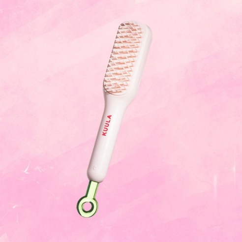 벨지안 휴대용 엉킴방지 머리빗, 핑크, 1개