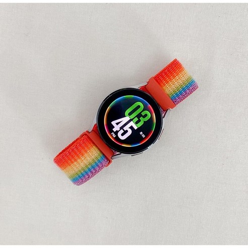 갤럭시워치 호환 스포츠 루프 밴드, 22mm, 레인보우, 1개