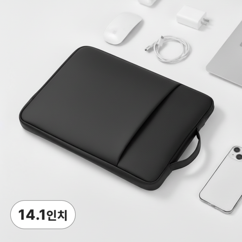 제로필 모서리보호 14인치 16인치 노트북파우치, 1개, 블랙