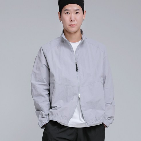 스탠넥 오버핏 바람막이 나일론 스타디온 윈드브레이커