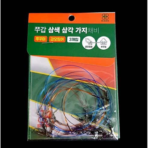비블랙 갑오징어 삼각 3색 가지채비 쭈꾸미 오징어 낚시 3개 10개 대용량 세트, 1세트, 3개입