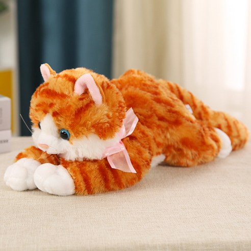 스토리원 아기 고양이 인형 5종 동물 봉제 애착인형 ST-TOY-012, 1개, 오렌지, 40cm