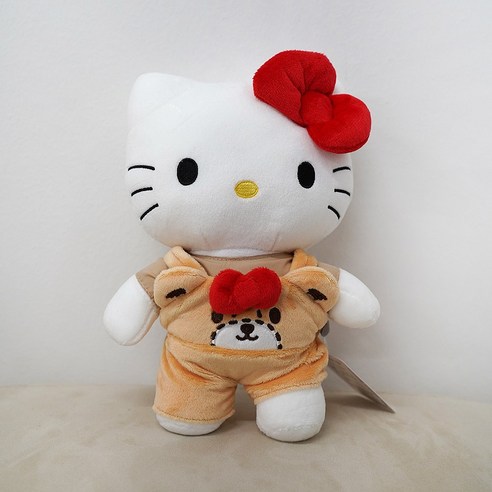 산리오 인형 정품 멜빵 중형 봉제인형 애착인형 (쇼핑백제공), 1개, 헬로키티, 25cm