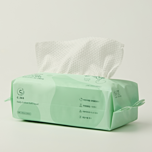 C.365 일회용 페이스타올 순면 100% 독일Dermatest 무형광 ... 솔직 후기 | 실사용자 리뷰 분석 - 상품 이미지 2