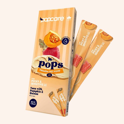 팝케어 팝스 픽키앤 센서티브 저지방 고양이 주식캔 습식 파우치, 5개, 45g, 닭+참치