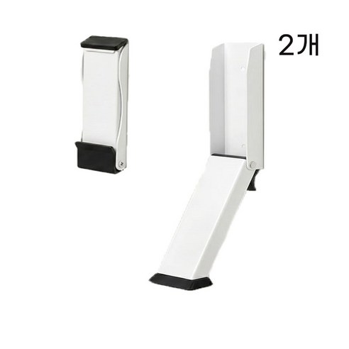 WHH 1+1 무타공 접착식 자석 도어스토퍼 인테리어 페달식 알루미늄 말발굽, 2개, 화이트
