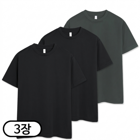 3장 세트 드라이 라운드 쿨티셔츠 남녀공용 기능성 반팔티 냉감 반팔 반팔티 (SCC5274PT)