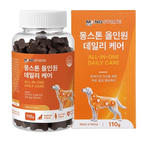 몽스톤 강아지 올인원 종합영양제 관절 피부 기관지 눈 장 애견 영양제 110g, 1개
