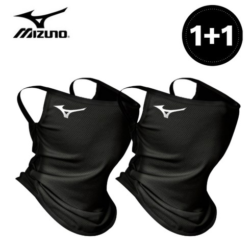 미즈노 정품 UV 웨이브 자외선차단 남성용 쿨링 마스크, 블랙+블랙, 1개