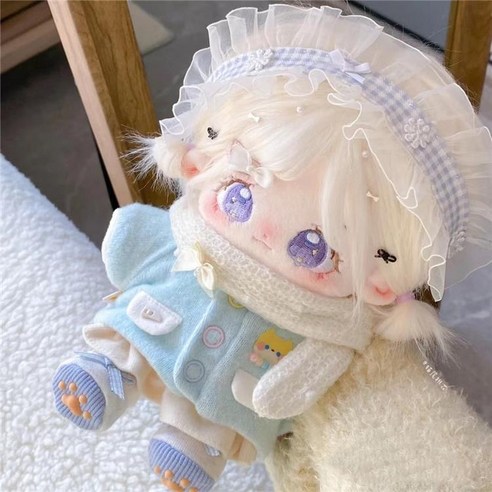 국내 20cm 구름 안개 자매 인형 아이돌인형 무속성인형 솜인형, 1개, [무골] 구름