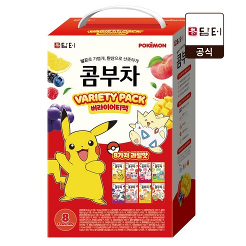 담터 포켓몬 콤부차 버라이어티팩, 1개, 80개입, 5g