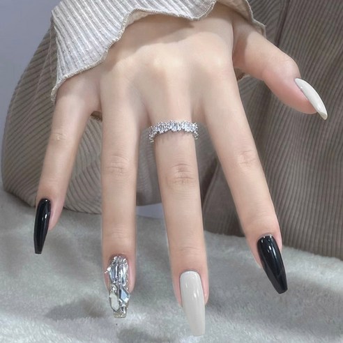 셀프네일 발레리나 네일팁 인조손톱 24p +양면테이프글루, 발레리나쉐입#04, 1개