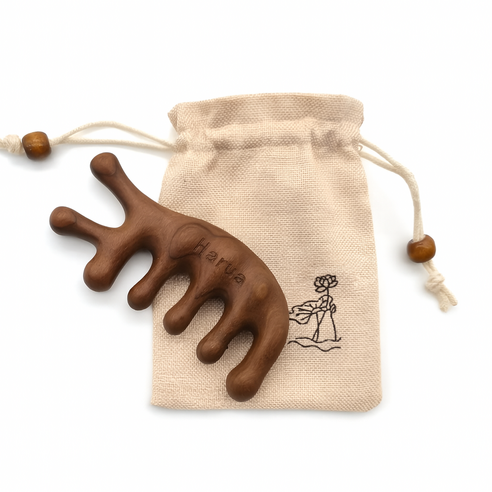하루아 천연원목 두피 괄사 마사지, 돌고래 (로즈우드), 1개