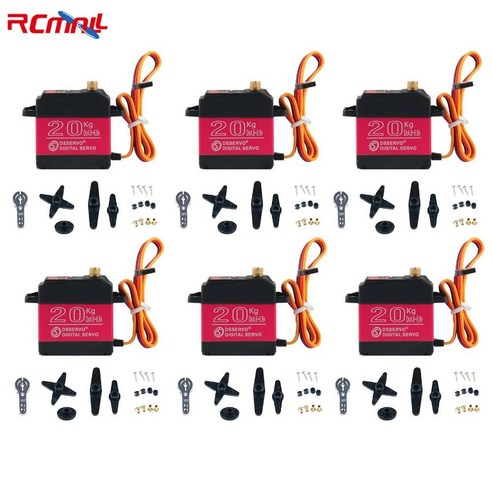 6PCS DS3218 20KG 디지털 서보 180/270도 IP66 메탈 기어 PRO RC 1/8 1/10 스케일 자동차용 ...
