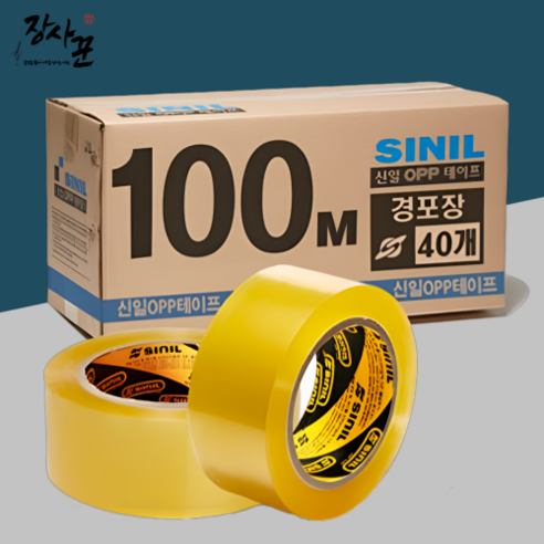 신일테이프 박스테이프 48mm x100m, 경포장 투명테이프100m 40개, 40개, 투명