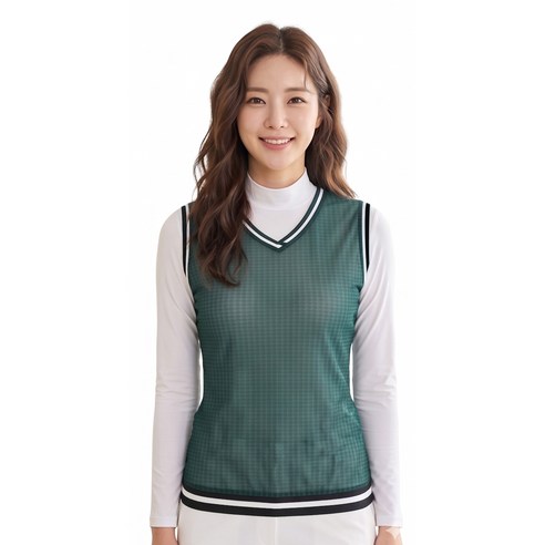 김영주 골프 여성 라인업 메쉬 조끼 초경량 드라이 메쉬